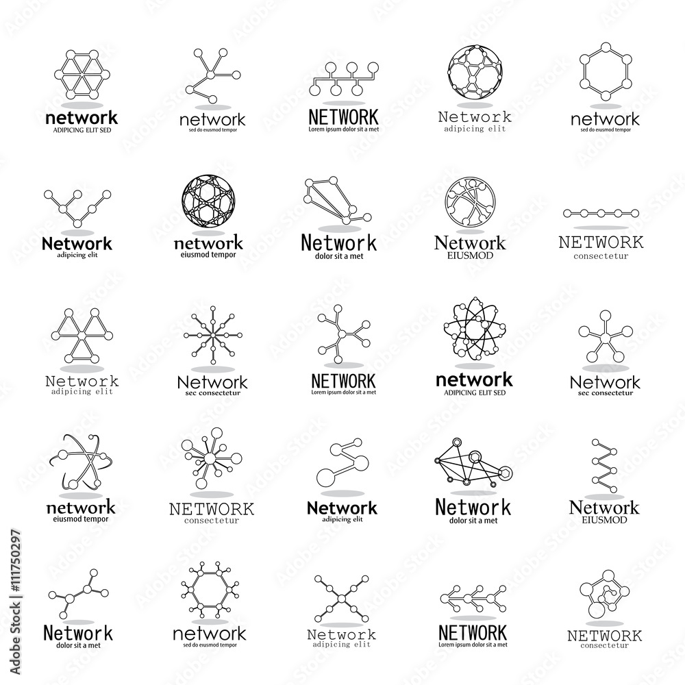 Network Icons Set - Isolated On White Background - Vector Illustration, Graphic Design. For Web, Websites,Apps, Print, Presentation Templates, Mobile Applications And Promotional Materials