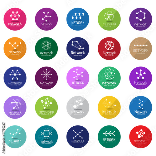 Network Icons Set - Isolated On White Background - Vector Illustration, Graphic Design. For Web, Websites,Apps, Print, Presentation Templates, Mobile Applications And Promotional Materials
