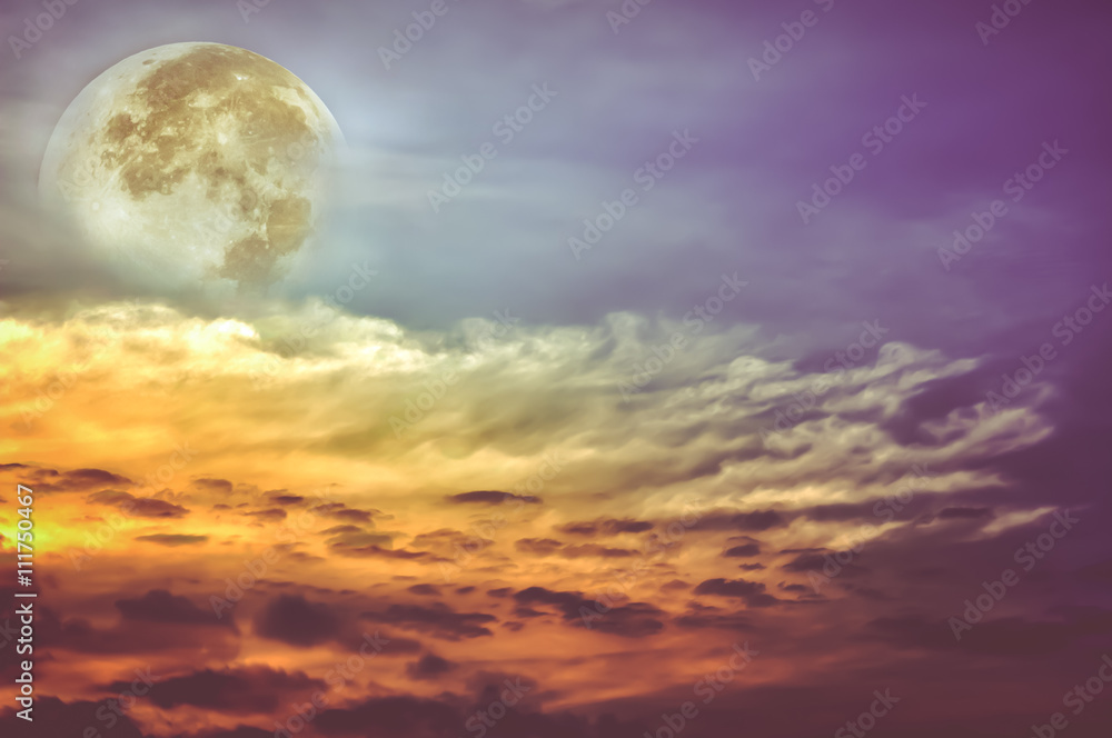 Beautiful sky with clouds, bright full moon would make a great background.