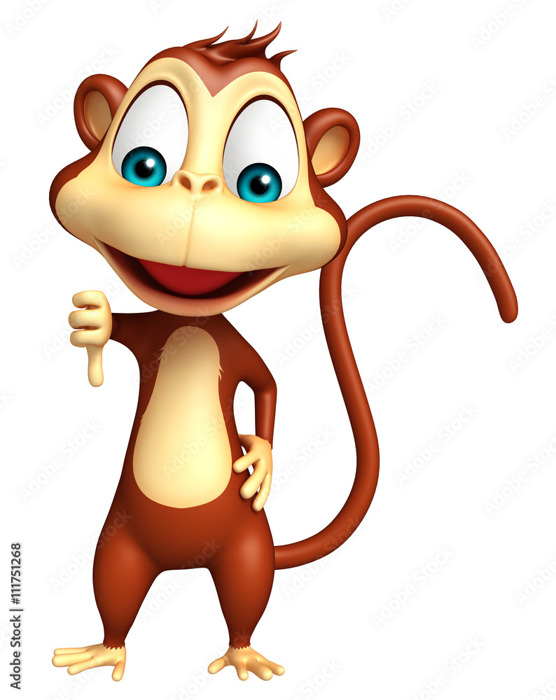 Obraz premium cute Monkey cartoon character