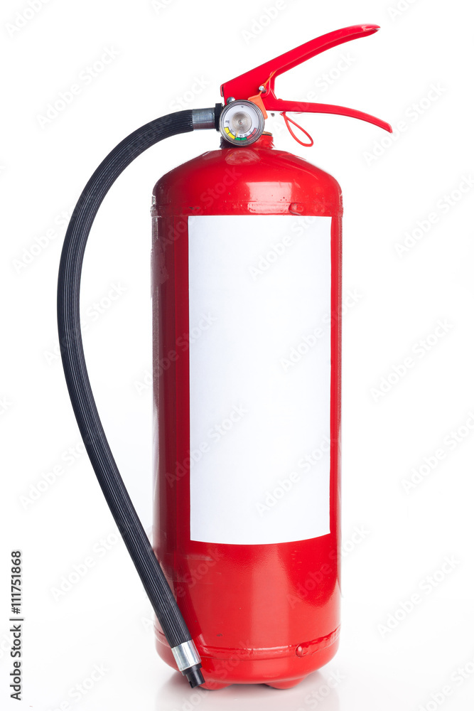 Obraz premium Red fire extinguisher isolated on white