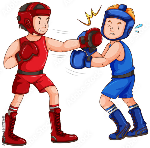 Boxers with headguard and gloves