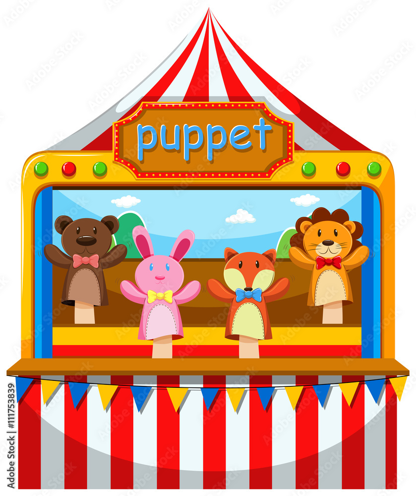 Obraz premium Puppet show and stage