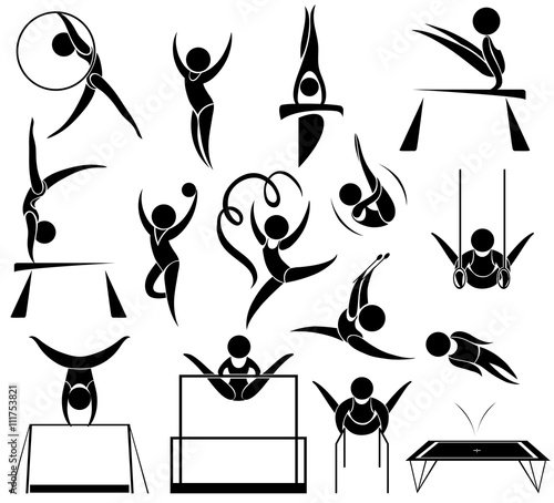 Sport icon of athelte doing different sports