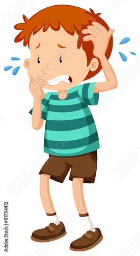 Little boy being nervous