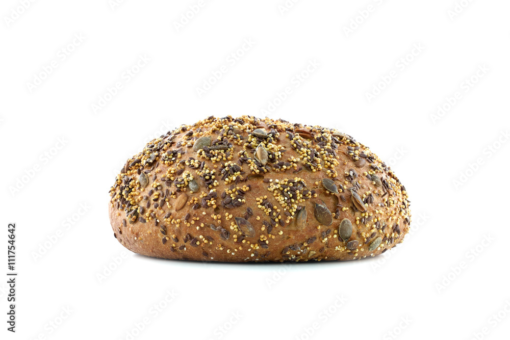 Fresh baked multigrain bread with grain ears. Fresh baked multigrain bread with grain ears.