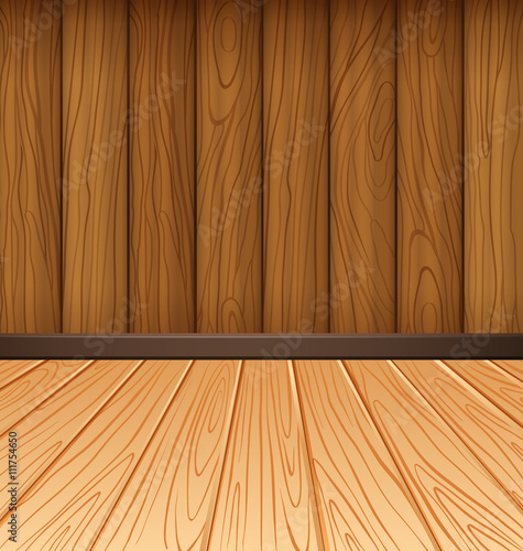Wooden wall and wooden tiles