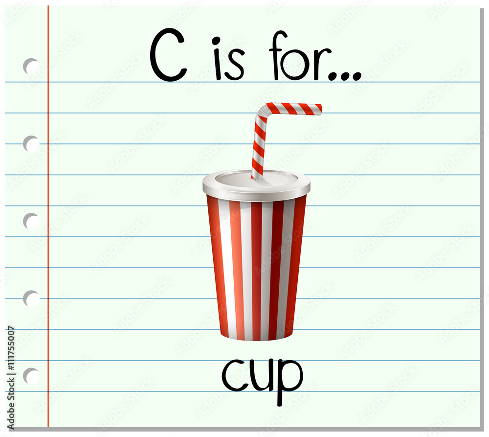 Flashcard letter C is for cup Stock 벡터 | Adobe Stock