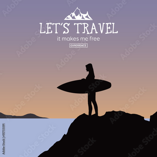 Web vector illustration on the theme of Climbing, Trekking, Hiking, Walking. Downshifting.