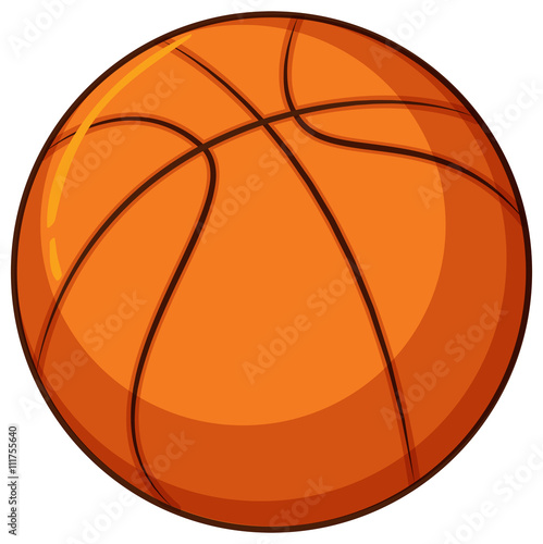 Single basketball on white background
