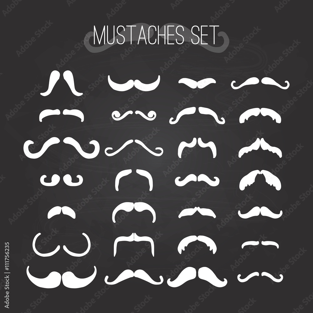 Happy Father's day mustaches set element greeting card isolated on the  black chalkboard background. Illustration for Fathers Day invitations. Dad's  day lettering. Stock Vector | Adobe Stock