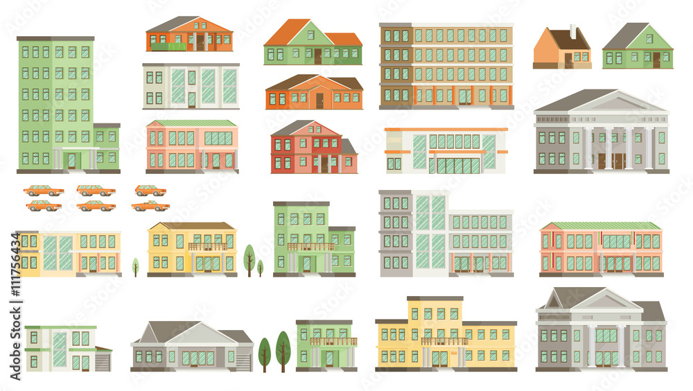 Flat vector buildings. Flat vector buildings.