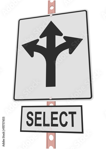 Yellow road sign with discount message and sale alert