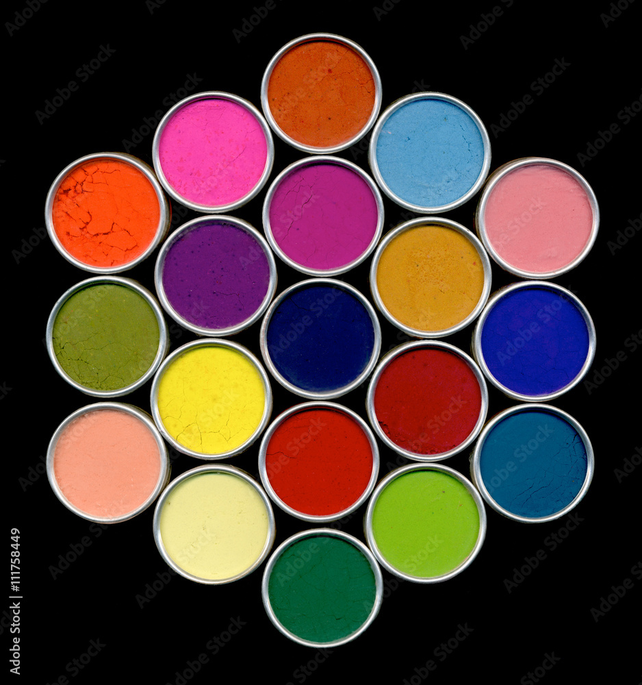 Polygon of watercolors set 