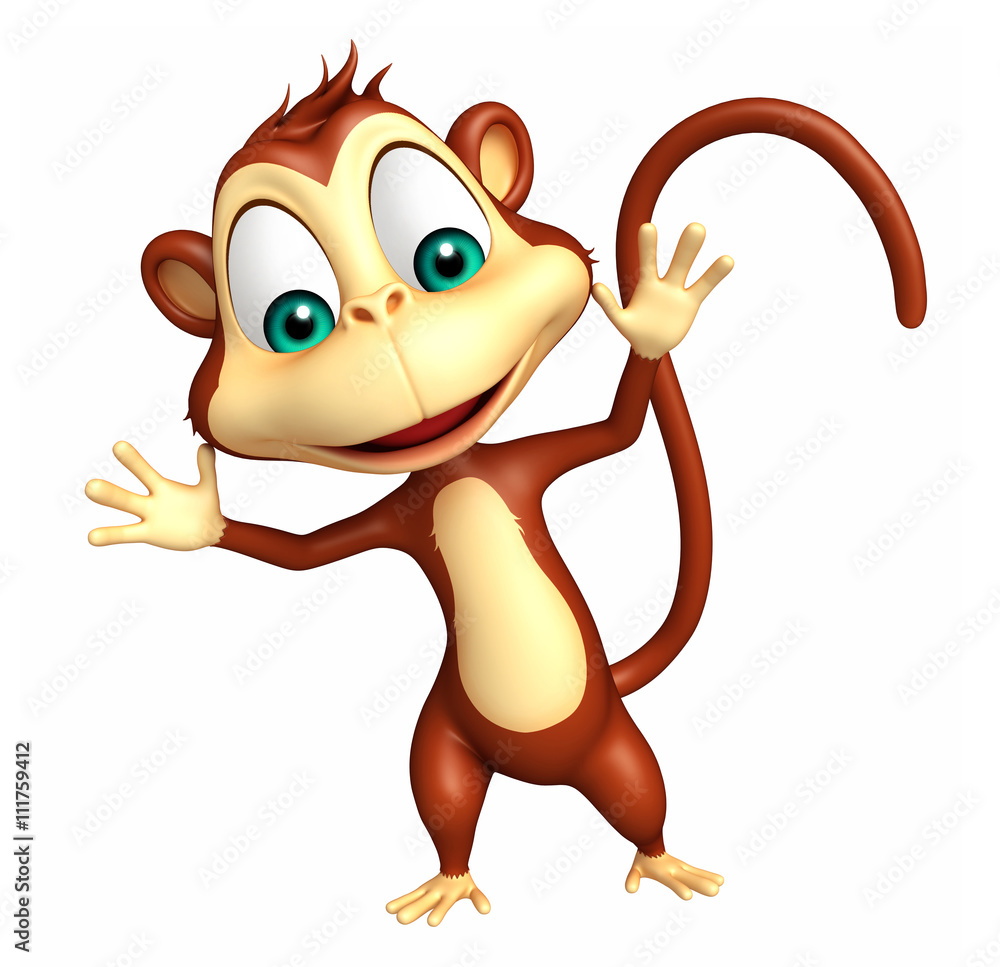 Naklejka premium funny Monkey cartoon character