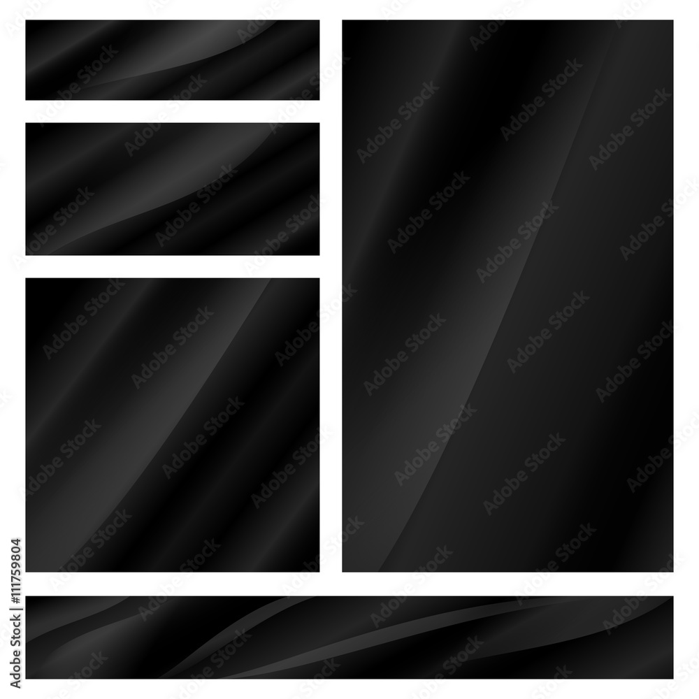 abstract vector set of blank glossy black banners of different s abstract vector set of blank glossy black banners of different s