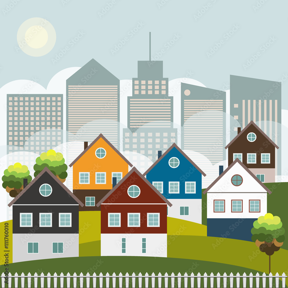 Colorful Quarter, Real Estate Concept Colorful Quarter, Real Estate Concept
