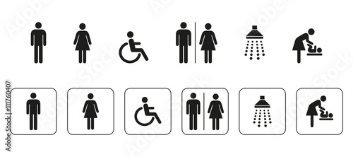 WC Symbole, signs, icons, sanitär, piktogramm photo