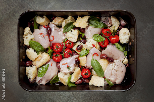 One Pan Chicken Dinner Top View