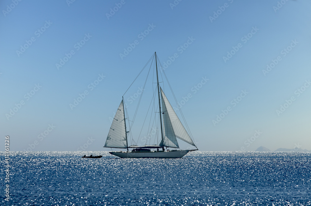Yacht sailing in Mediterranean during summer