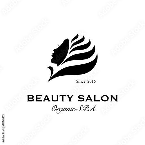 Logo for beauty salon, organic spa Vector Illustration