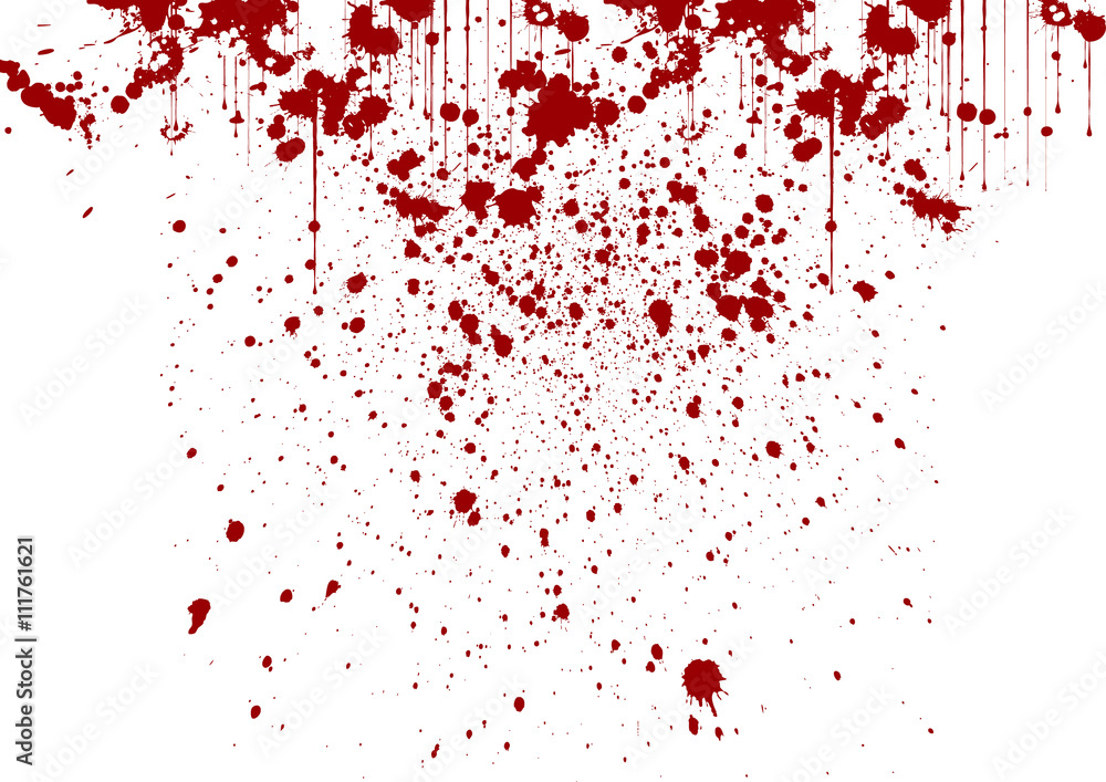 vector splatter painted detail in red color on white background