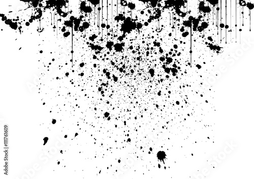 vector splatter painted detail in black over white background