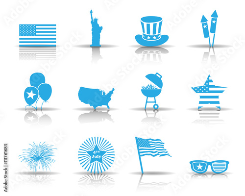 4. Juli / USA Icon´s - Hellblau (Schatten)