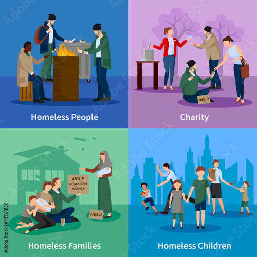 Homeless Icons Set