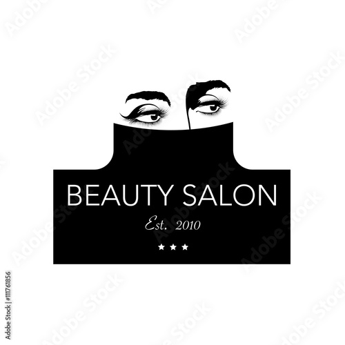 Logo beauty salon with Arab woman Vector Illustration