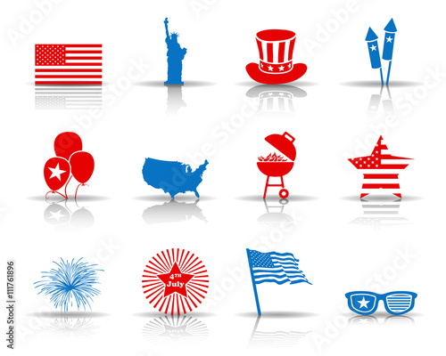 4. Juli / USA Icon´s - Blau/Rot (Schatten)