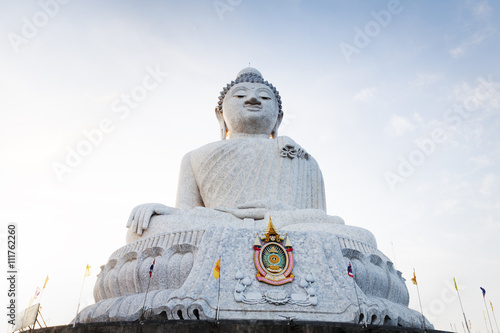 Fotografia Big marble buddha statue Phuket island, Thailand