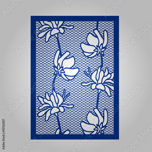 Abstract cutout panel for laser cutting, die cutting or stencil.