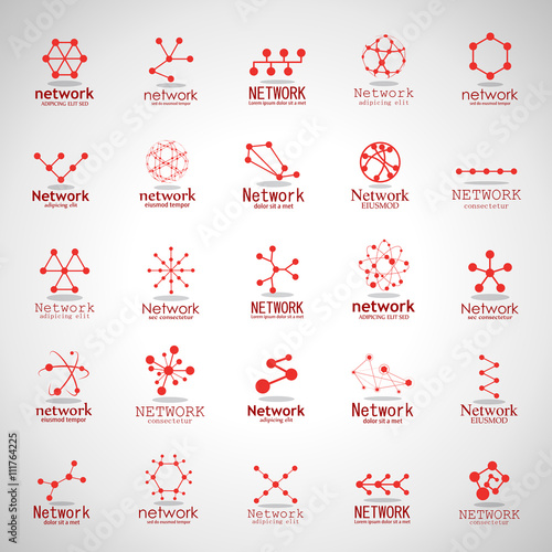 Network Icons Set - Isolated On Gray Background - Vector Illustration, Graphic Design. For Web, Websites,Apps, Print, Presentation Templates, Mobile Applications And Promotional Materials