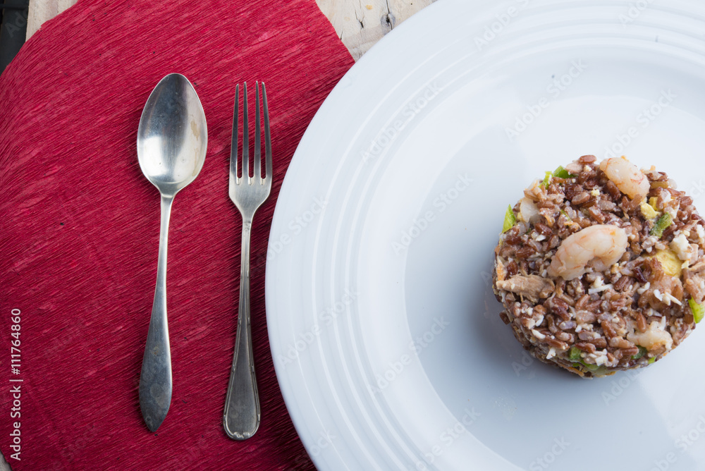 Sald of wild red rice Sald of wild red rice