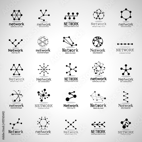 Network Icons Set - Isolated On Gray Background - Vector Illustration  Graphic Design. For Web  Websites Apps  Print  Presentation Templates  Mobile Applications And Promotional Materials