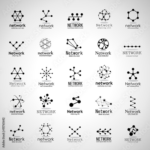 Network Icons Set - Isolated On Gray Background - Vector Illustration, Graphic Design. For Web, Websites,Apps, Print, Presentation Templates, Mobile Applications And Promotional Materials