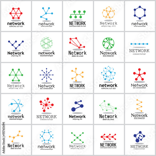 Network Icons Set - Isolated On White Background - Vector Illustration, Graphic Design