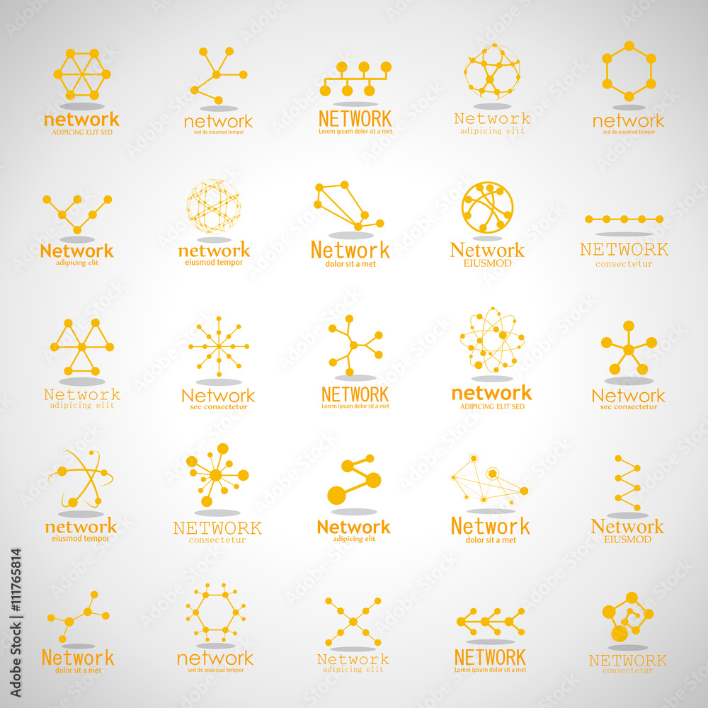 Network Icons Set - Isolated On Gray Background - Vector Illustration, Graphic Design. For Web, Websites,Apps, Print, Presentation Templates, Mobile Applications And Promotional Materials