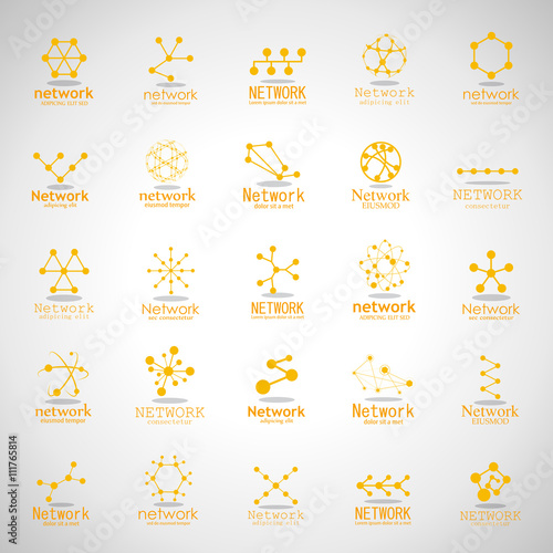 Network Icons Set - Isolated On Gray Background - Vector Illustration, Graphic Design. For Web, Websites,Apps, Print, Presentation Templates, Mobile Applications And Promotional Materials