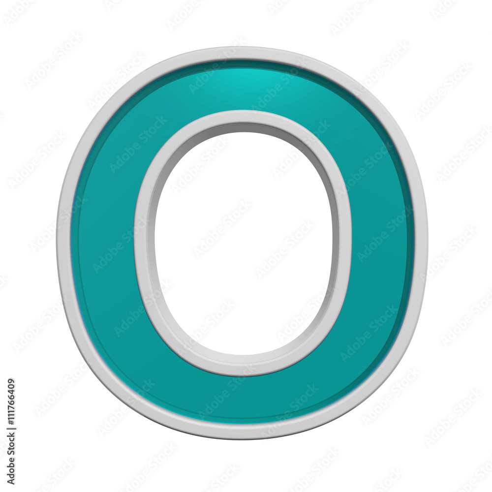 One letter from turquoise glass with white frame alphabet set. 3D illustration. One letter from turquoise glass with white frame alphabet set. 3D illustration.