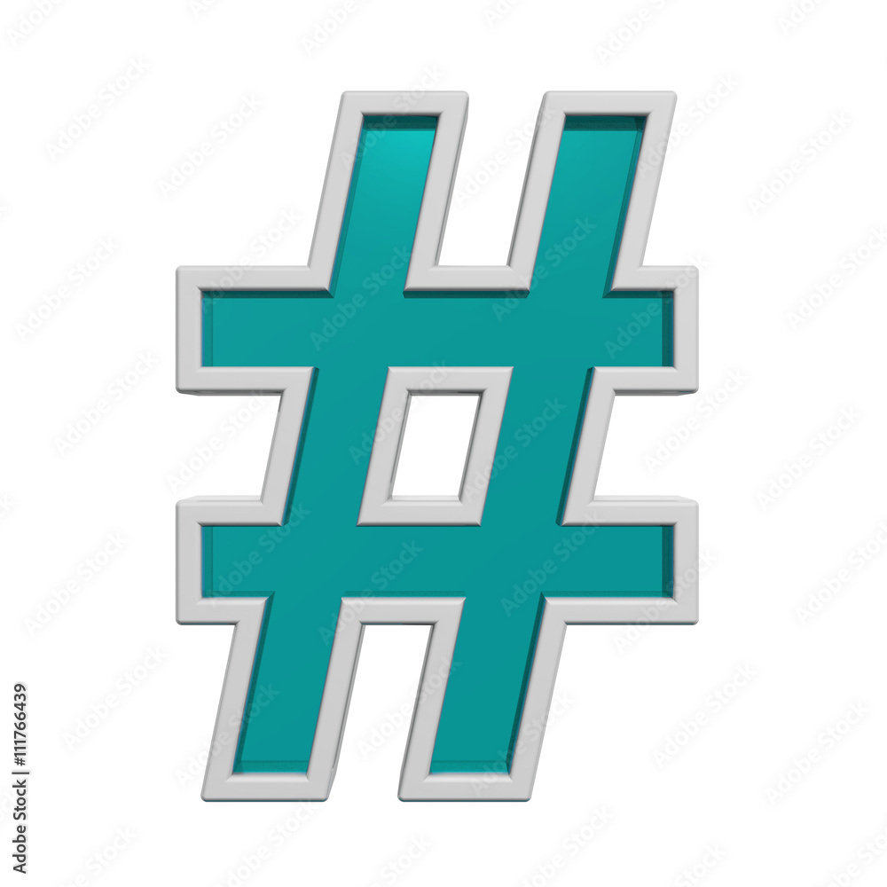 Number mark from turquoise glass with white frame alphabet set. 3D illustration. Number mark from turquoise glass with white frame alphabet set. 3D illustration.