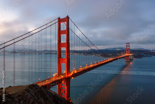 Famous Golden Gate Bridge in San Francisco at morning 