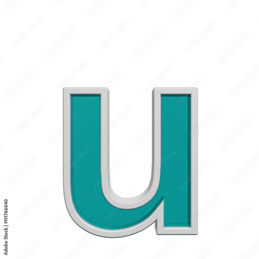 One digit from turquoise glass with white frame alphabet set. 3D illustration. One digit from turquoise glass with white frame alphabet set. 3D illustration.