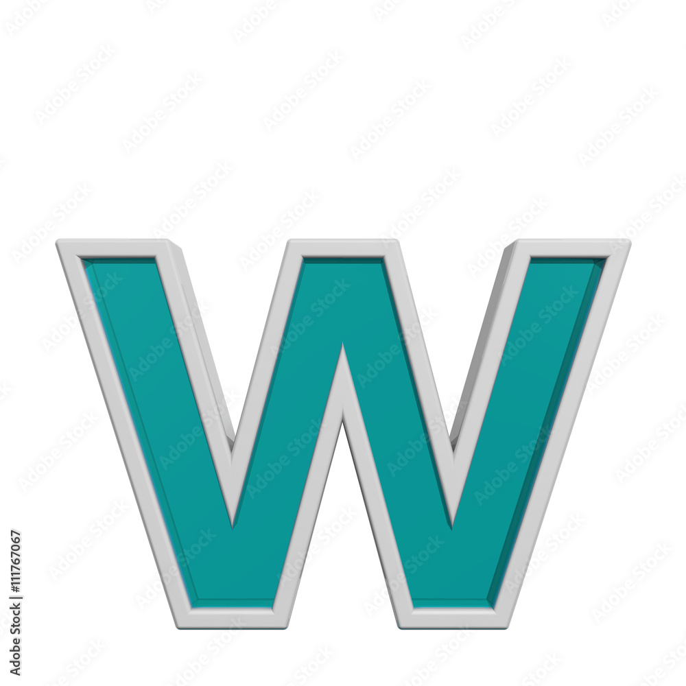 One digit from turquoise glass with white frame alphabet set. 3D illustration. One digit from turquoise glass with white frame alphabet set. 3D illustration.