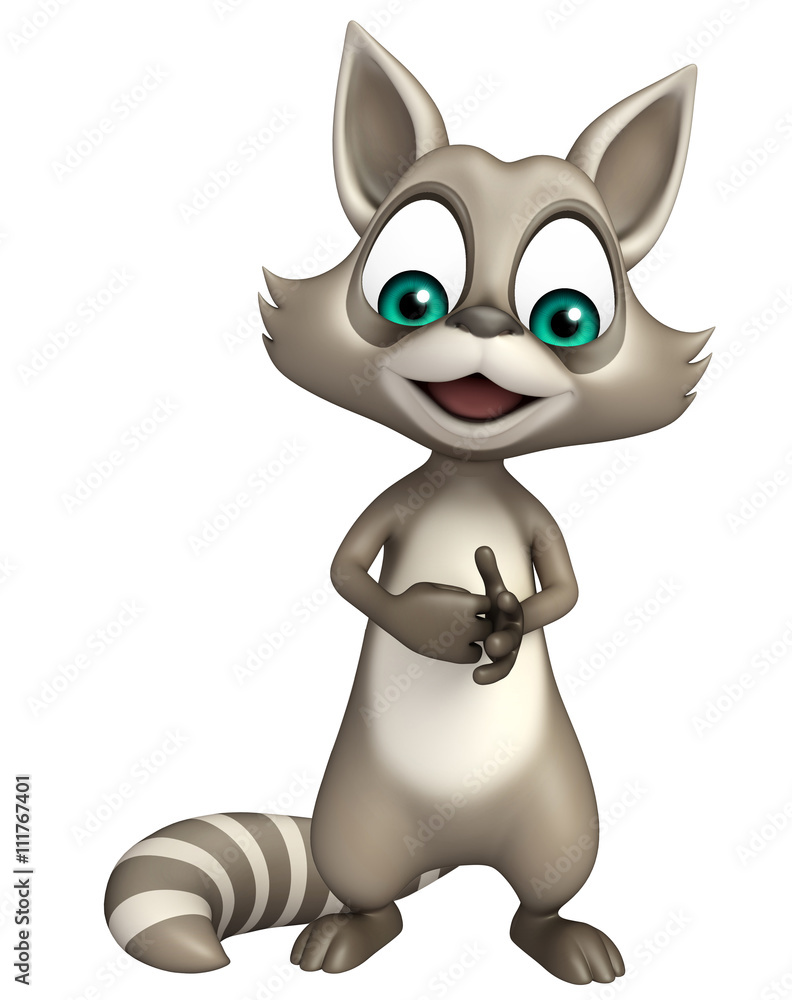 funny Raccoon cartoon character
