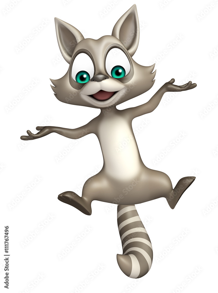 funny Raccoon cartoon character