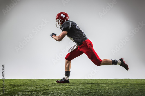 The american football player in action