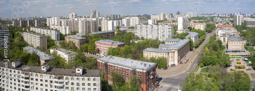Photography Top view of Moscow city skyline