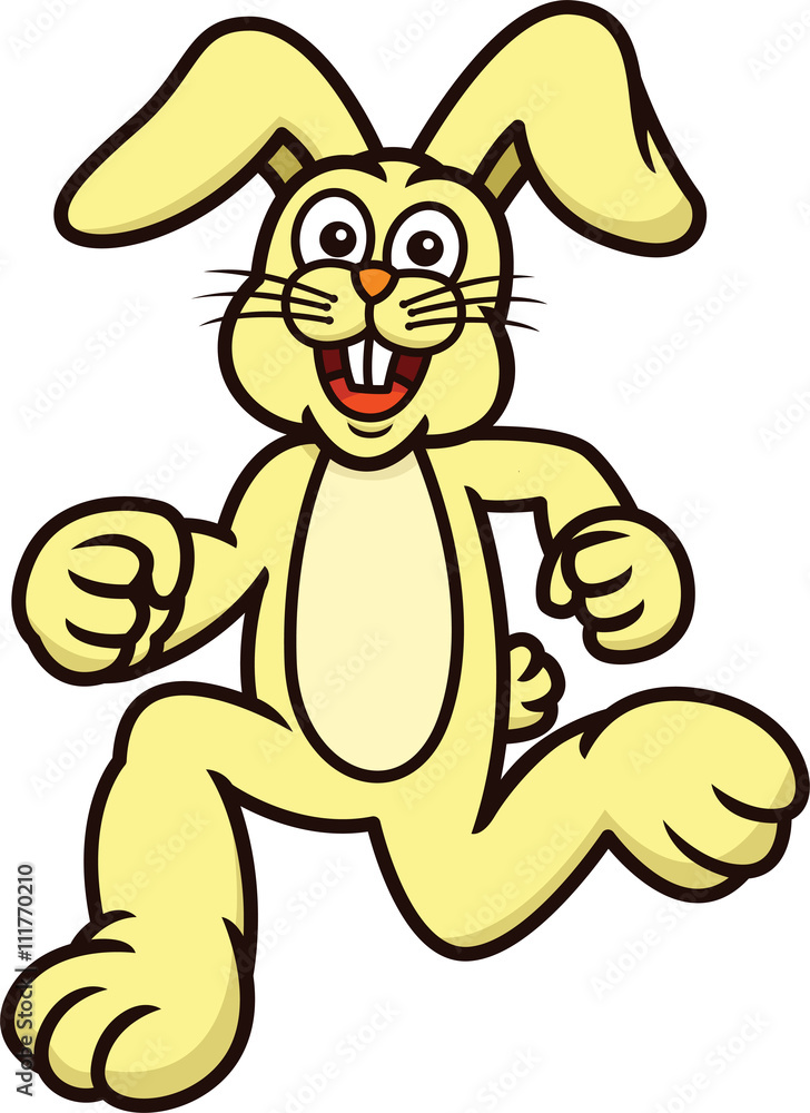 Running Rabbit Cartoon Stock Vector | Adobe Stock